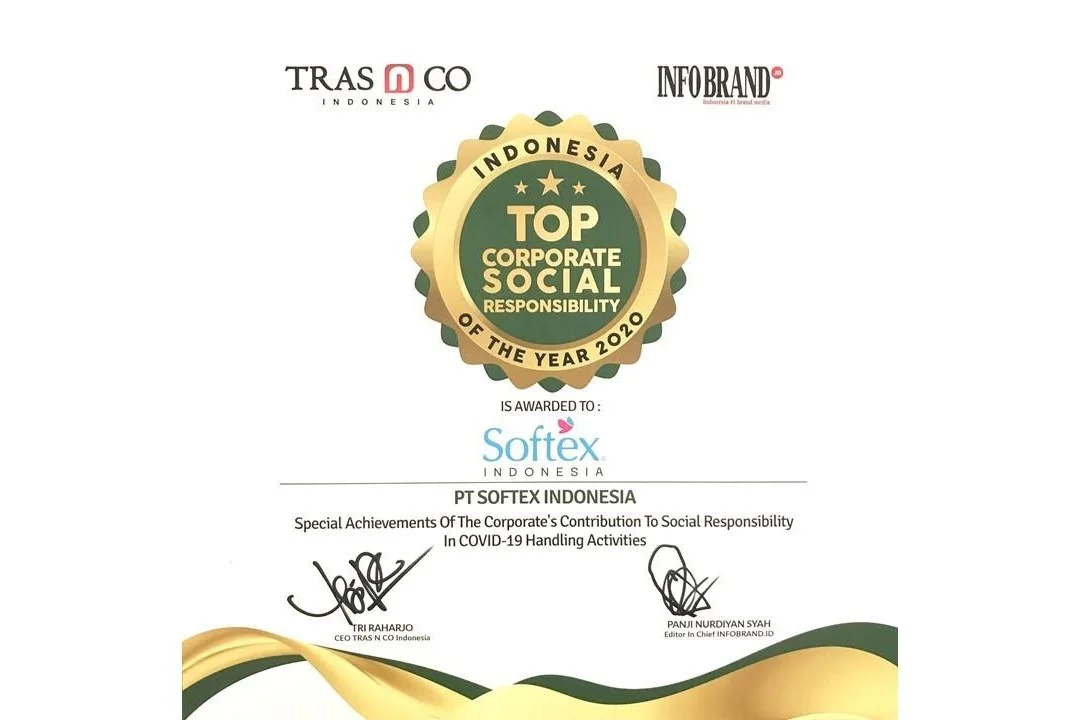 THROUGHOUT COVID-19 PANDEMIC, SOFTEX INDONESIA RECEIVED TOP CSR AWARD 2020