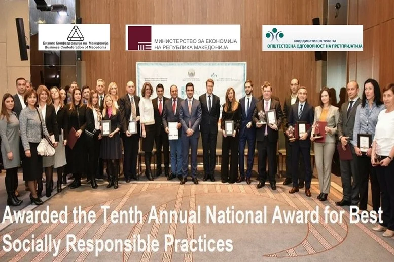 Awarded The Tenth Annual National Award for Best Socially Responsible Practices